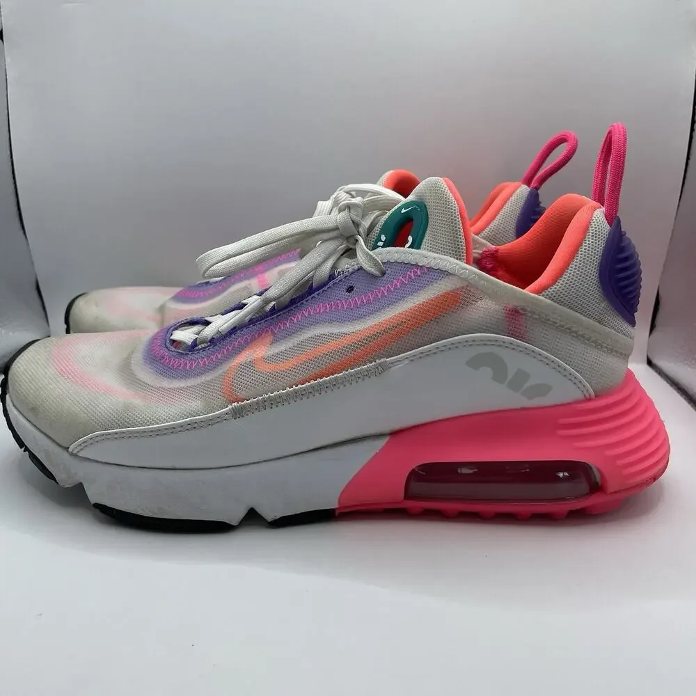 Women's Size 8.5 Nike Air Max 2090 White Hyper Orange Pink CZ1516-100 Sneaker